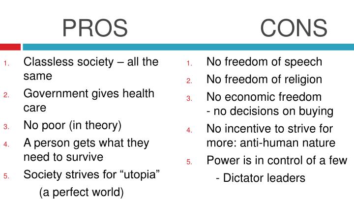 pros and cons of communism