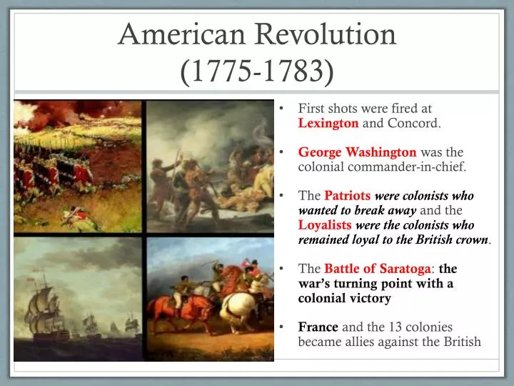 ppt american revolution 1775 1783 powerpoint presentation id turning point of the american revolution