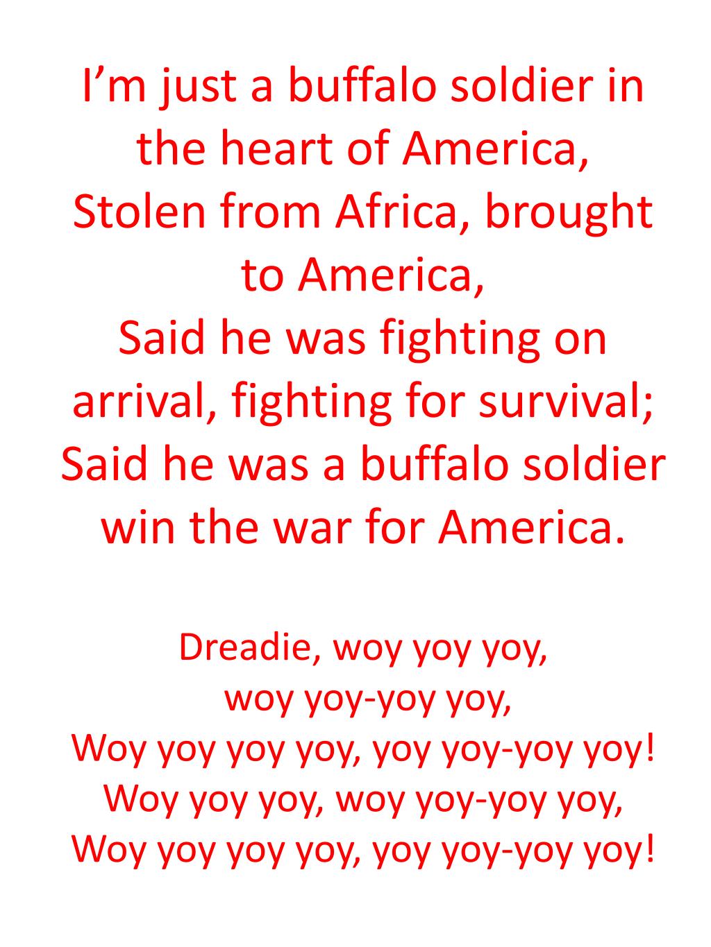 ventura99: There Was A Buffalo Soldier In The Heart Of America