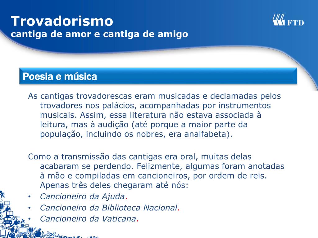 PPT - Trovadorismo: cantiga de amor cantiga de amigo PowerPoint ...
