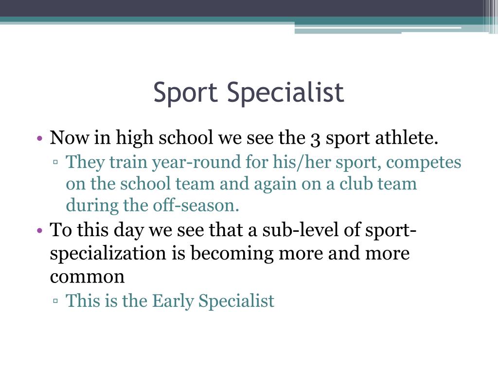 PPT Child & Youth Sport Developmentally Appropriate Sports