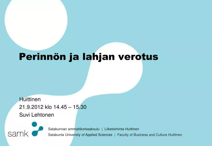 PPT - Perinnön ja lahjan verotus PowerPoint Presentation, free download -  ID:2354474