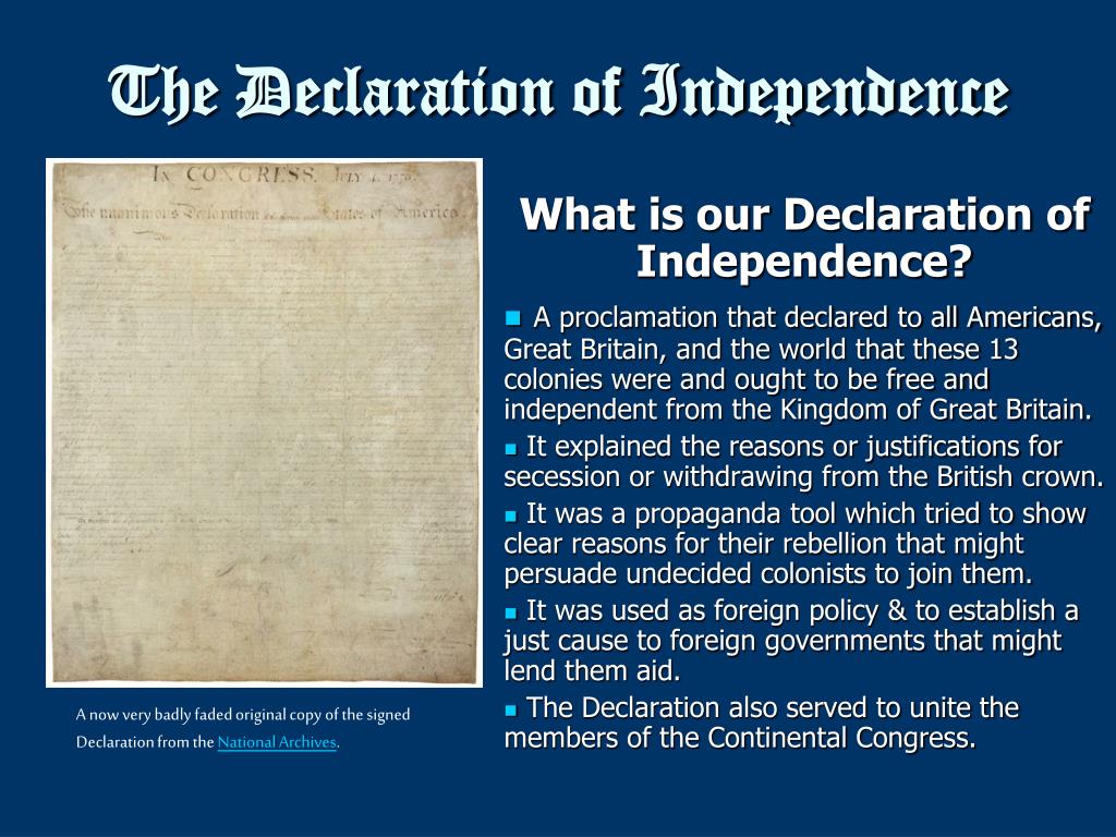 Ppt the declaration of independence powerpoint presentation free