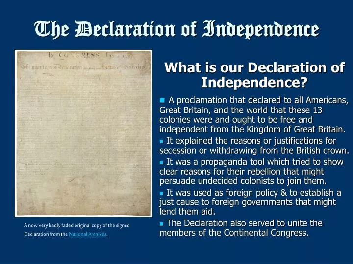 the declaration of independence n.