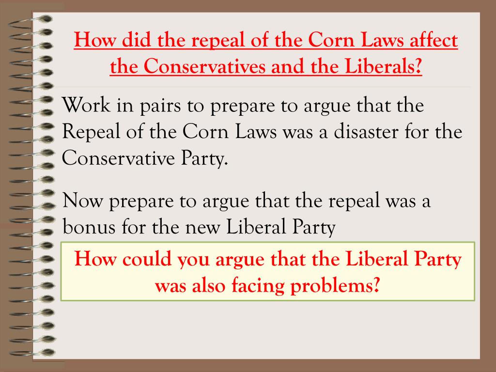 PPT The development of political parties and The Corn Laws PowerPoint