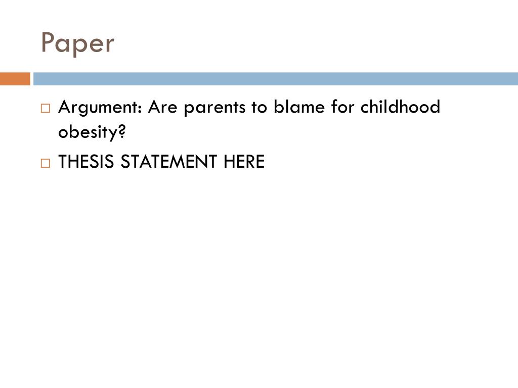 childhood obesity thesis statement