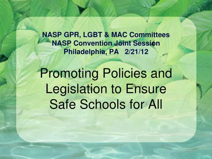 PPT NASP GPR, LGBT & MAC Committees NASP Convention Joint Session
