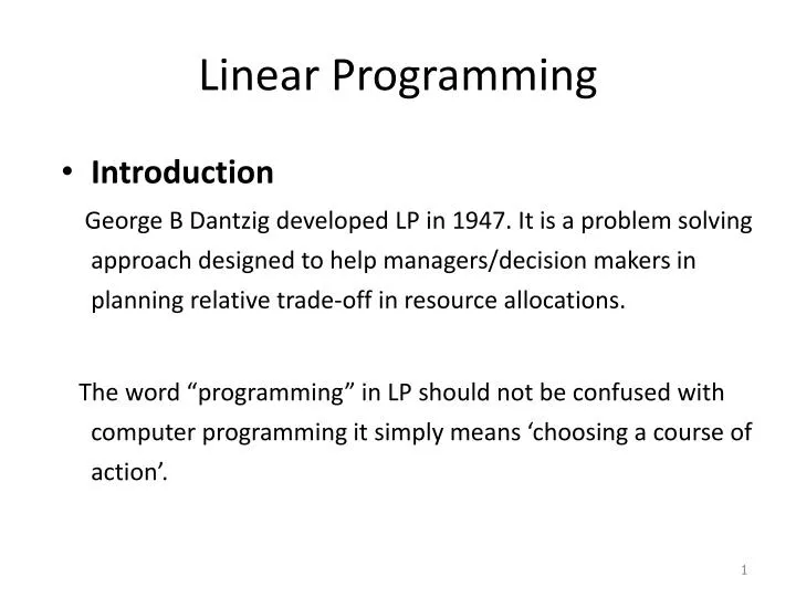 PPT - Linear Programming PowerPoint Presentation, free download - ID ...