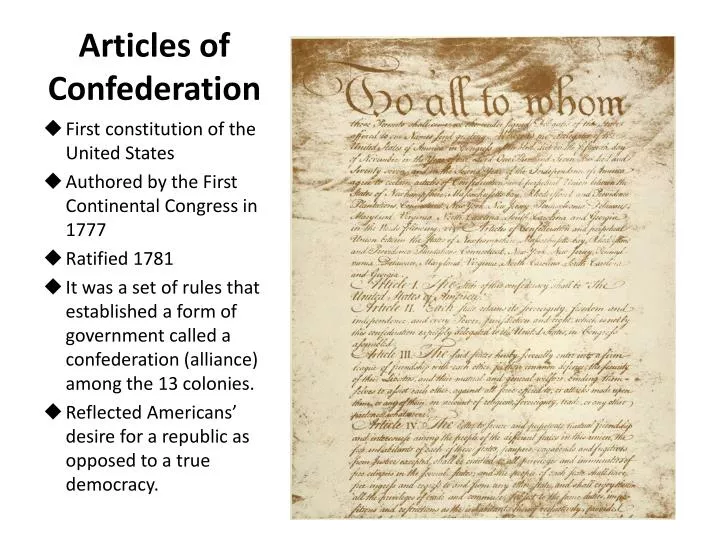 Ppt articles of confederation powerpoint presentation free download