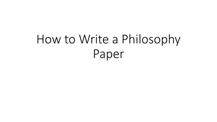 how to write a philosophy essay presentation