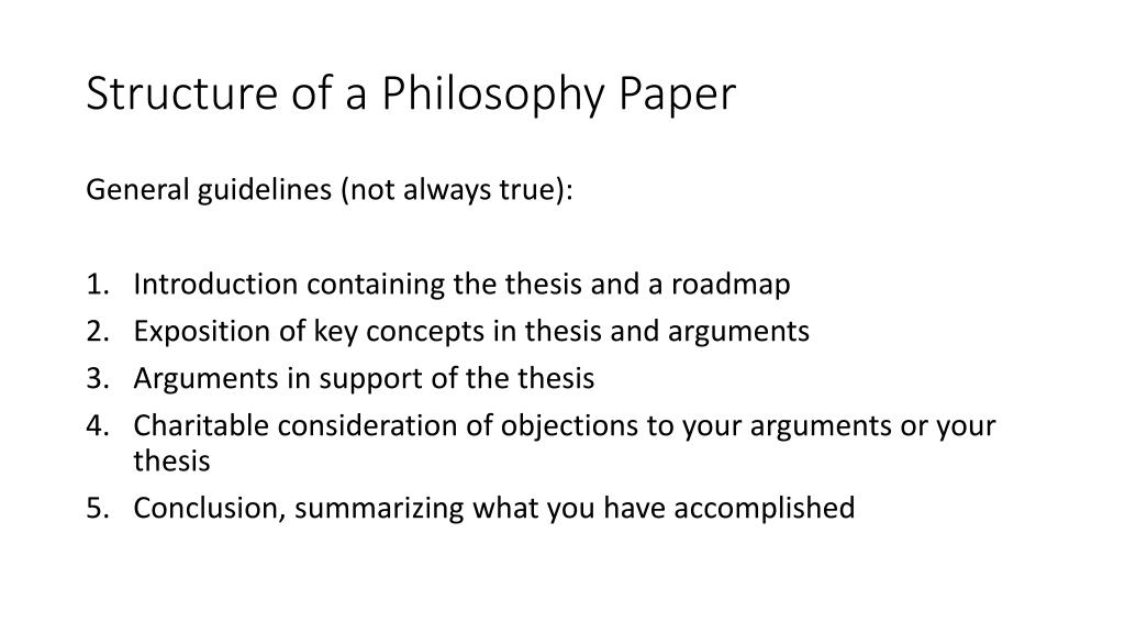 philosophy thesis structure