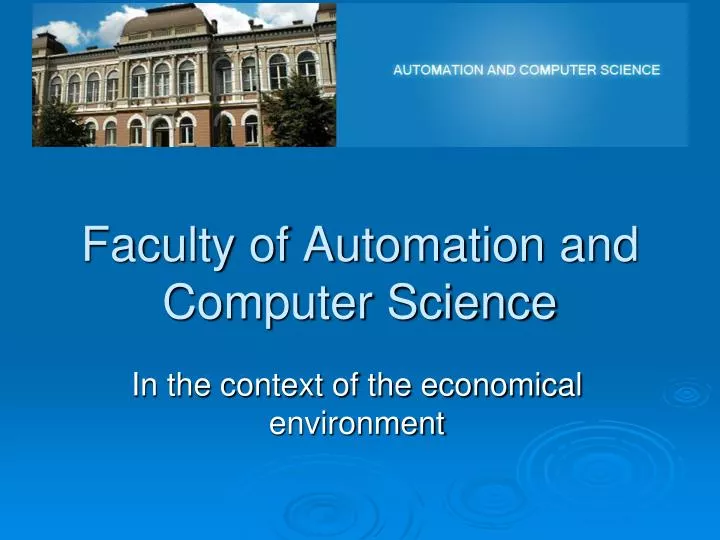 PPT - Faculty of Automation and Computer Science PowerPoint ...