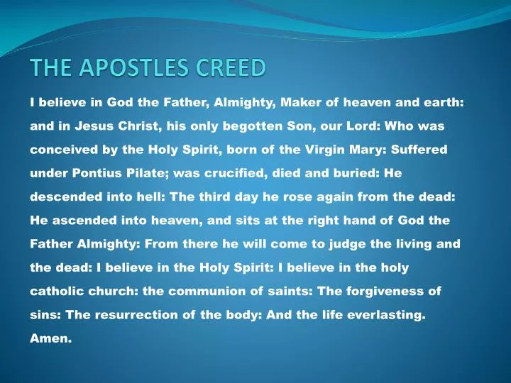 PPT THE APOSTLES CREED PowerPoint Presentation, free download ID