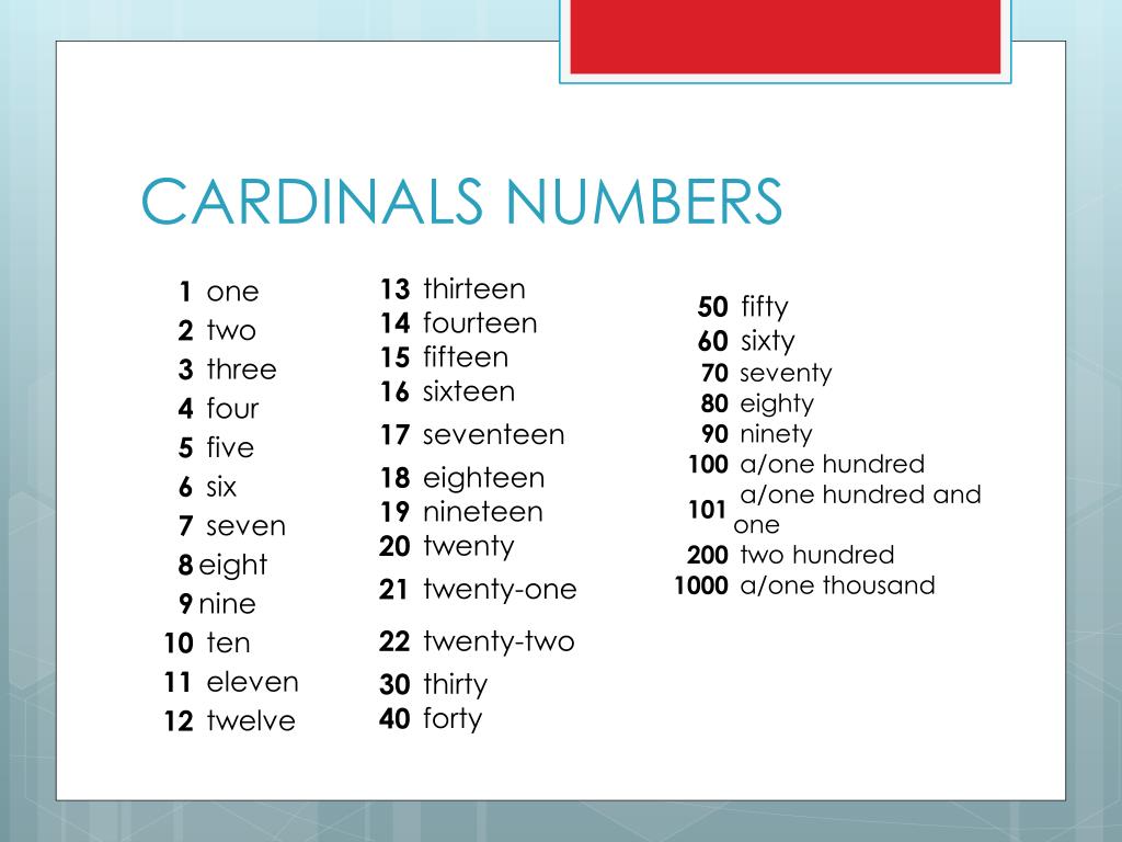 Ppt Cardinal And Ordinal Numbers Powerpoint Presentation Free