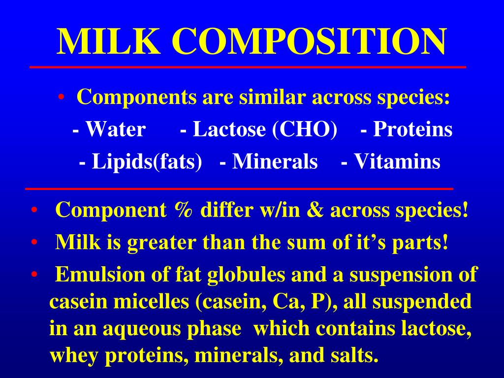 research paper on composition of milk