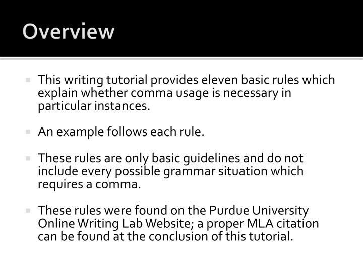 proper comma usage