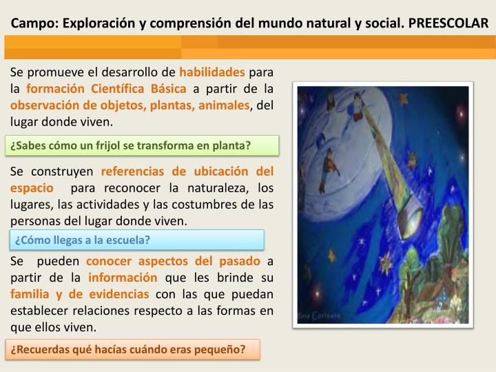 PPT - Campo: Exploración y comprensión del mundo natural y social
