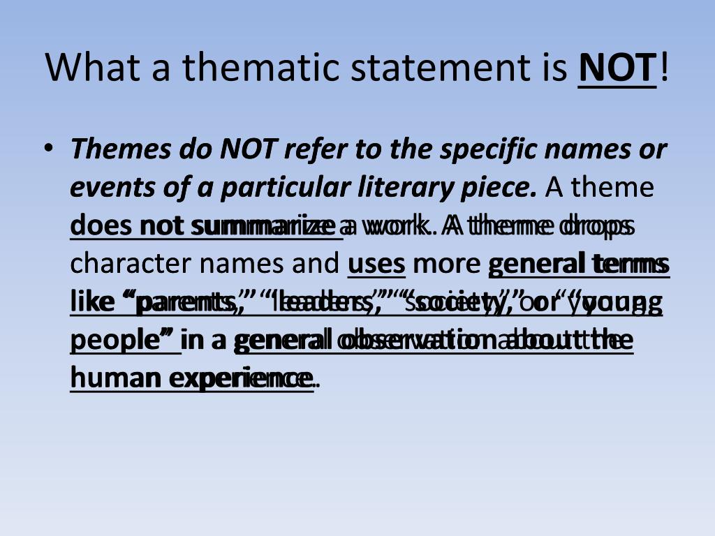 what is a thematic sentence
