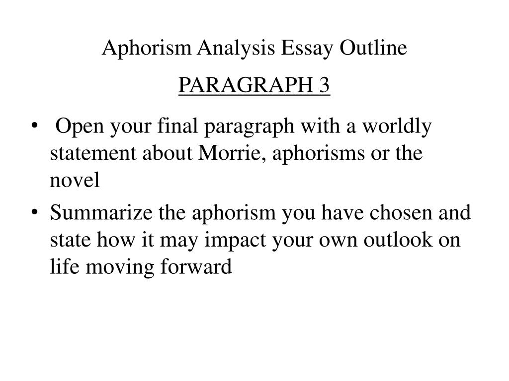 explain aphoristic essay