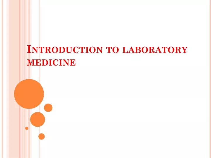 introduction to laboratory medicine n.