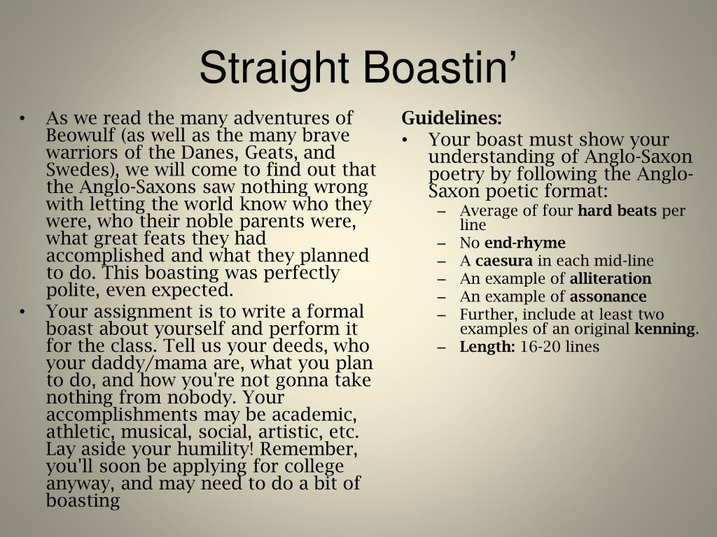 beowulf boast assignment answers