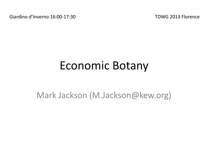 PPT Economic Botany PowerPoint Presentation, free download ID2362900