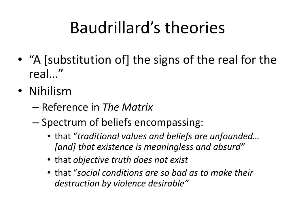 PPT - Challenging Simulacra and Simulation : Baudrillard in The Matrix  PowerPoint Presentation - ID:2363648