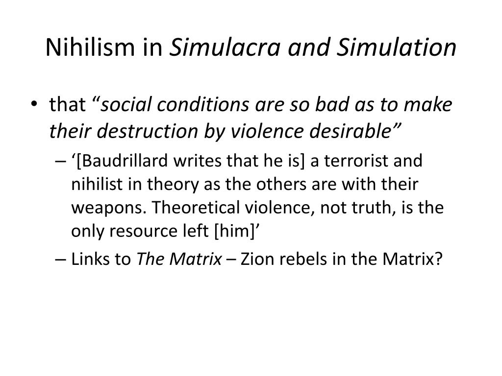 Challenging Simulacra and Simulation: Baudrillard in The Matrix. - ppt  download