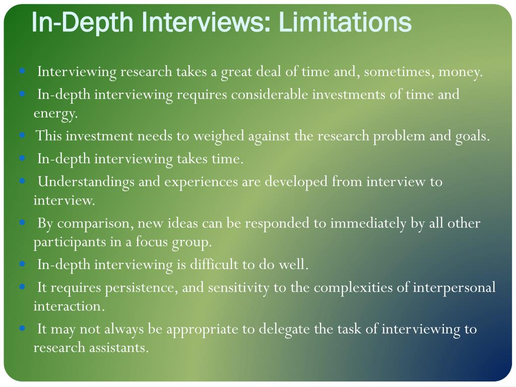 interviews research limitations