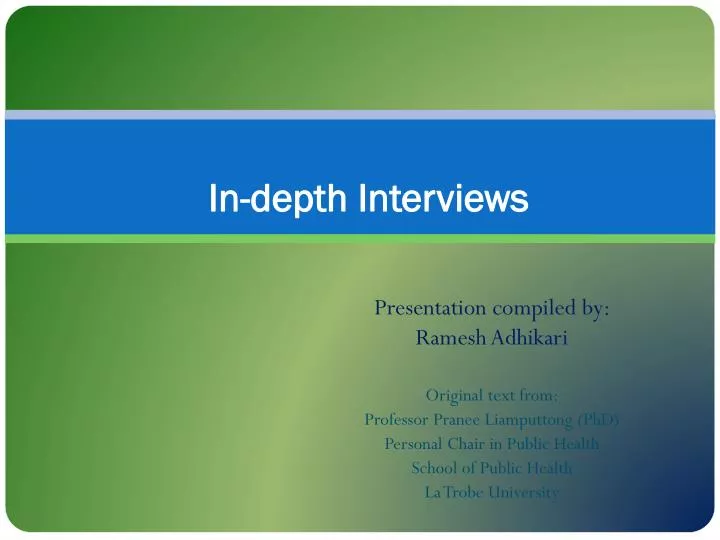 Ppt In Depth Interviews Powerpoint Presentation Free Download Id