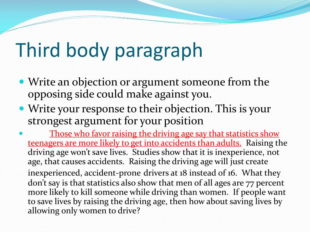 what is a 3 body paragraph essay