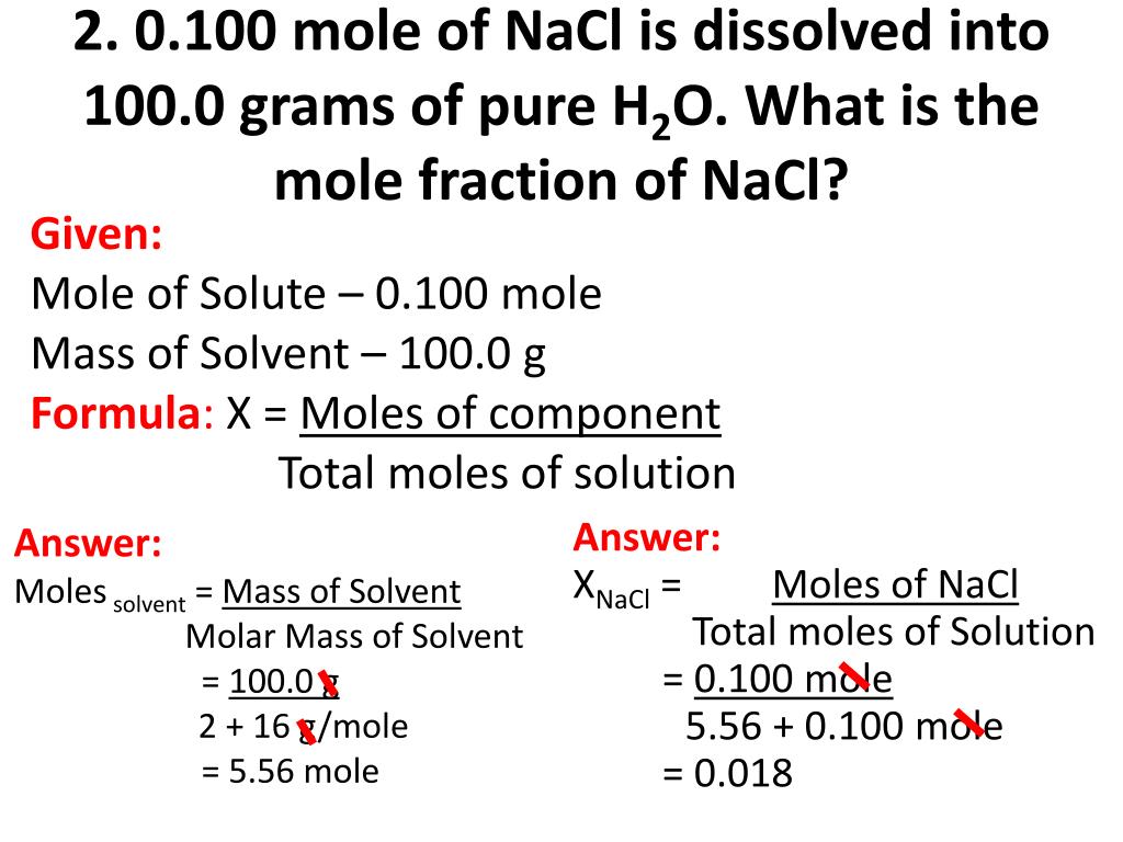 Mole fraction formula
