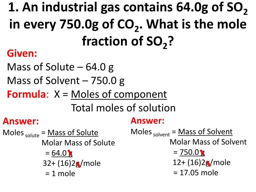 Formula mole fraction Mole Fraction