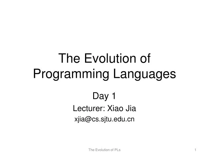 PPT - The Evolution of Programming Languages PowerPoint Presentation ...