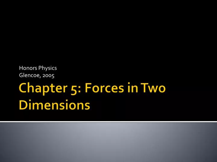 PPT Chapter 5 Forces In Two Dimensions PowerPoint