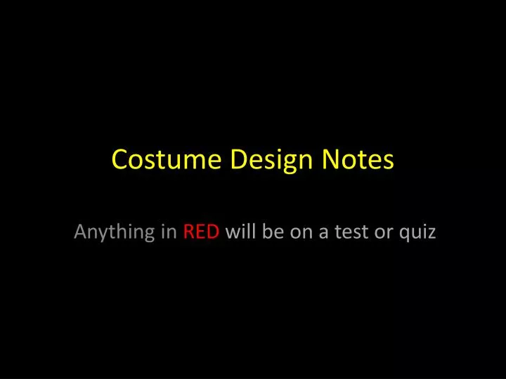 costume design notes n.
