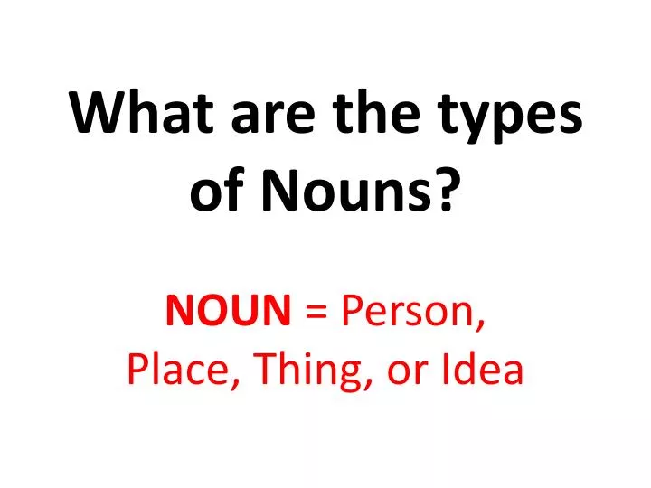 Ppt - What Are The Types Of Nouns? Powerpoint Presentation, Free 