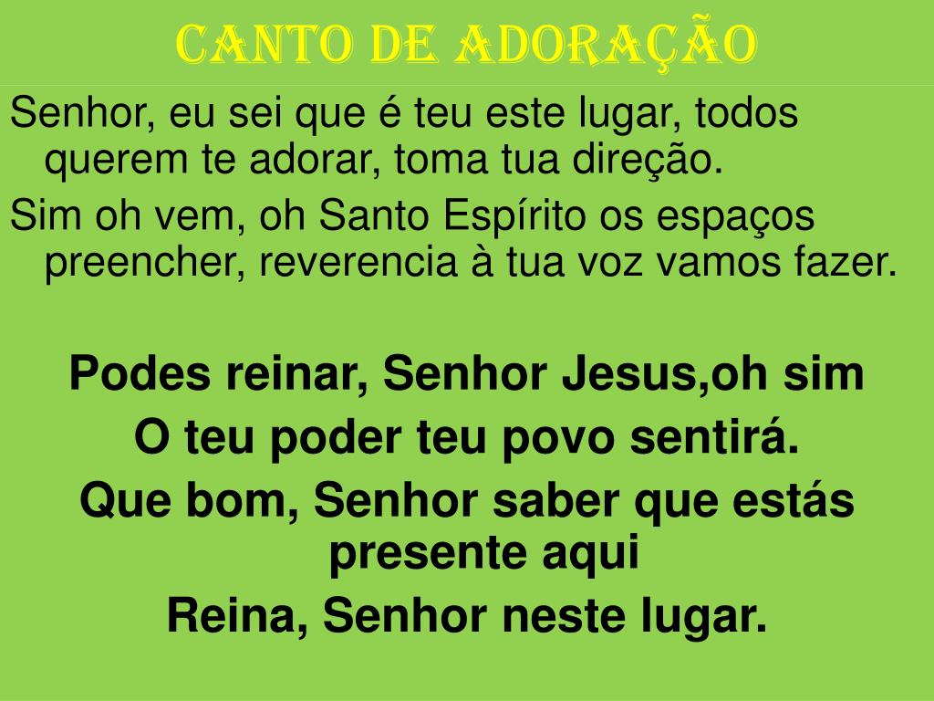 Podes reinar Senhor Jesus, oh sim O teu poder, teu povo sentirá Que bo