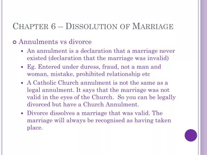 chapter 6 dissolution of marriage n.