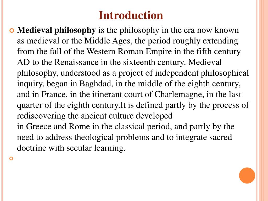 medieval philosophy summary essay