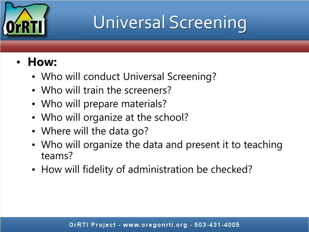 PPT - Universal Screening PowerPoint Presentation, Free Download - ID ...