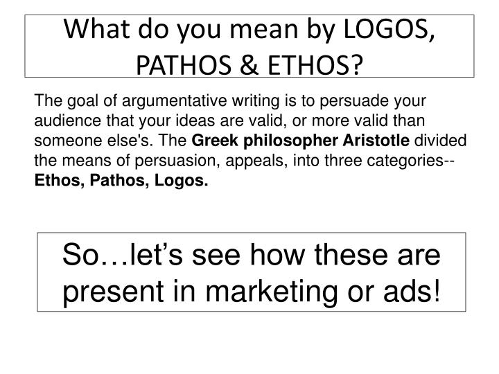 what does ethos pathos and logos mean