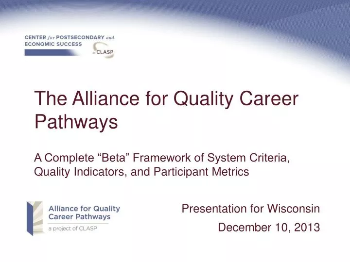 PPT The Alliance For Quality Career Pathways PowerPoint Presentation 