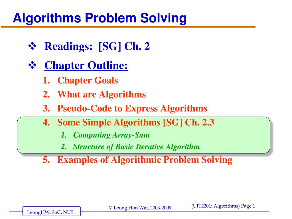 chapter 7 problem solving and algorithms