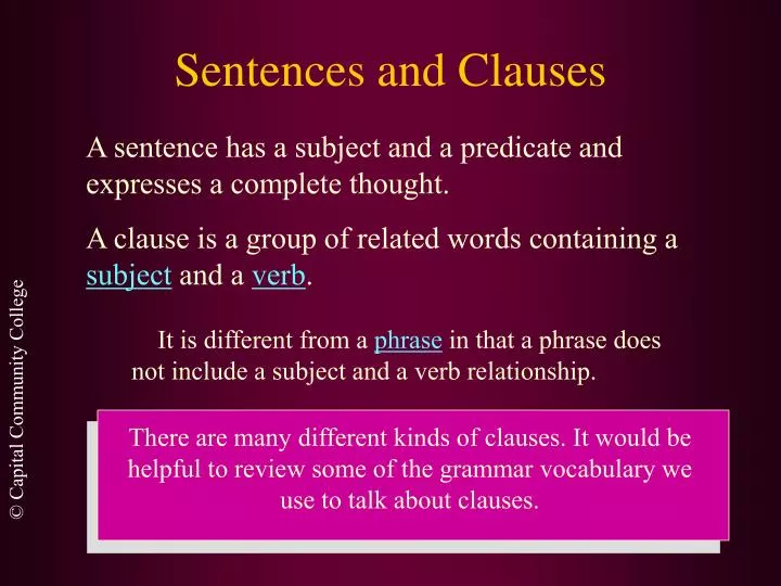 Phrases Clauses And Sentences Worksheet