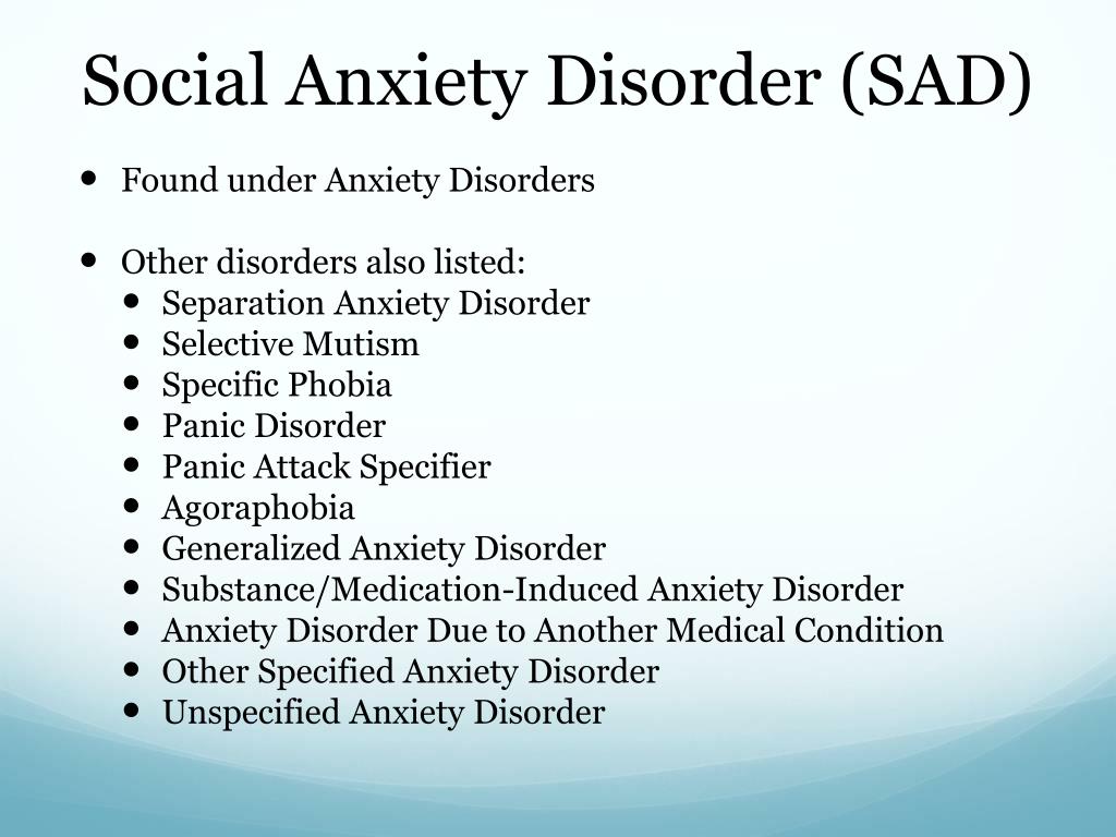 presentation of social anxiety