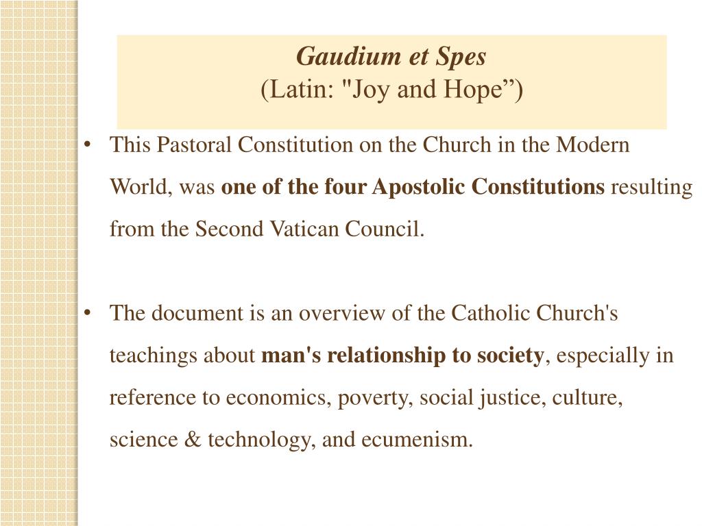 Gaudium Et Spes Reflection Paper, PDF, Catholic Social Teaching