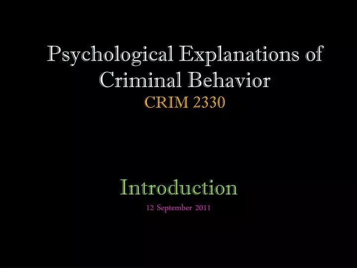 Conflict Criminological Analysis