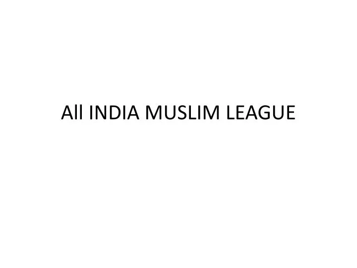 all india muslim league n.
