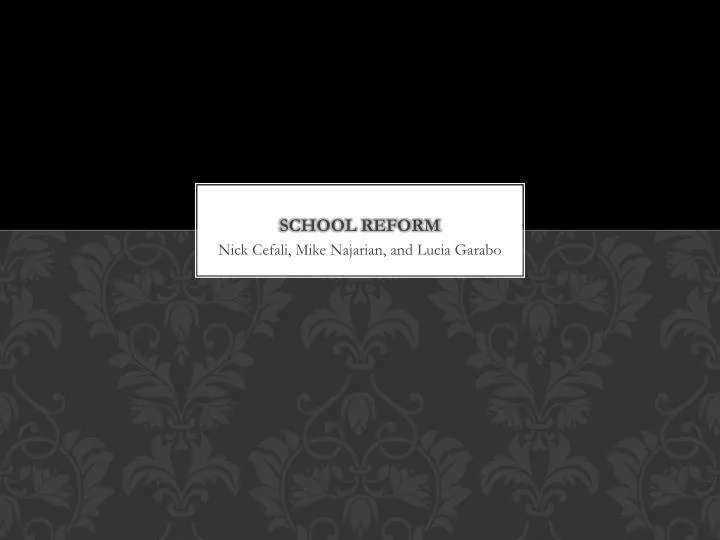 school reform n.